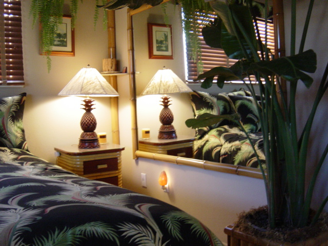 Master Bedroom with Pineapple Lamp